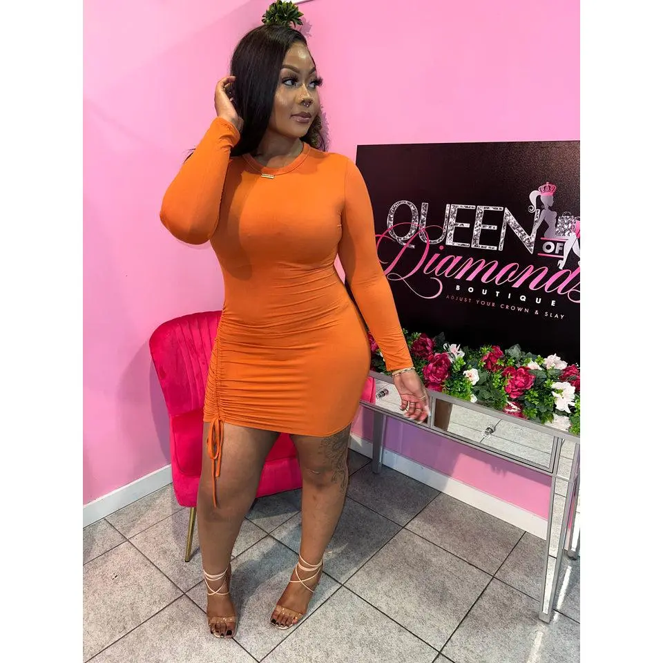Cherish Dress - Rust