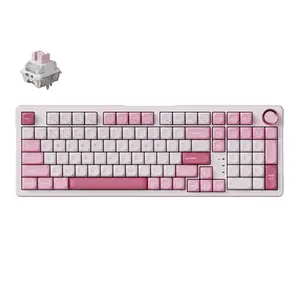 Keychron J3SE 96% Layout Wireless Custom Mechanical Keyboard, 2.4GHz/Bluetooth/Wired Triple Mode, Hot-Swappable with Keychron Sakura Milk Switches, Programmable Macros via Launcher Web App, Gaming & Office