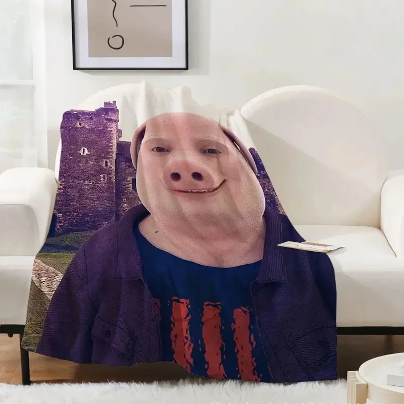 John Pork Fluffy Soft flannel Blankets & Throws Cute Plaid Luxury Cover Throw Sofa Knee Microfiber Star H Anime Child Home Decor