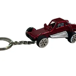 Hot Wheels Car Keychain Red Dune Buggy Collectible Model Key Ring for Fans of Classic Cars
