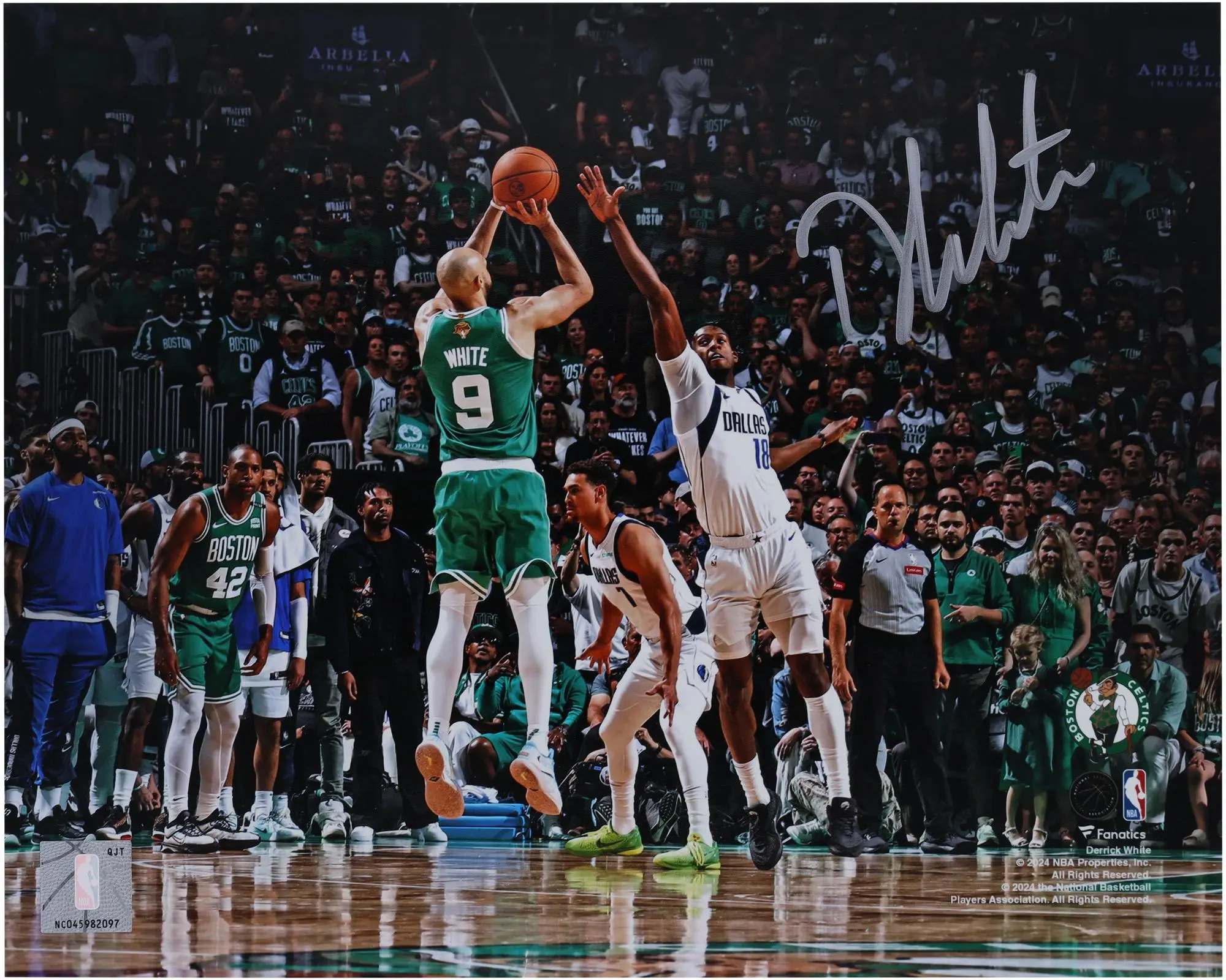 Derrick White Boston Celtics Autographed 8" x 10" 2024 NBA Finals Champions Action Photograph - Fanatics Authentic Certified