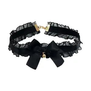 Women's Lace Bell  Neckpiece Cat Girl Maid Cosplay Item & Christmas ChokerGift