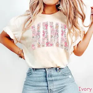 Comfort Colors Boho Floral Mama Shirt Mothers Day Gift Trendy Mom Spring Tee Cute Gift for Mom Oversized Shirt for Women Flowers Mama Shirt