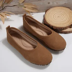 Women's Popular Faux Suede Ballet Flats - Non-Slip Comfort Work & Driving Shoes, Versatile Casual Flats for Everyday Wear