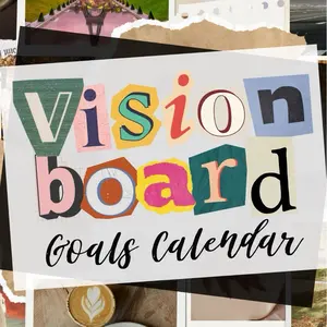 Vision Board Goals Calendar 2026, monthly goal planner with vision boards, manifestation calendar, aesthetic wall calendar for home or office