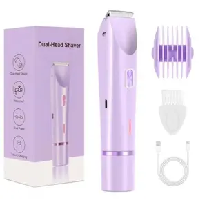 Dual Mustache Trimmer, Dual Head Trimmer, Multi-Functional Hair Remover, USB Charging, Mini Model, 400mah, Women's Hair Removal Device, Portable Design, Body Hair Trimming, Bikini Trimmer