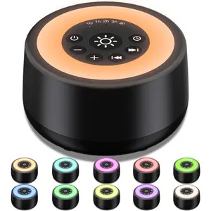 F-ADE18  Sound White Noise Machine with 25 Soothing Sounds and 10 Colors Warm Night Light 4 Brightness Levels 32 Volume Levels 5 Timer and Memory Function Perfect for Baby Kids Adults Seniors Sleeping