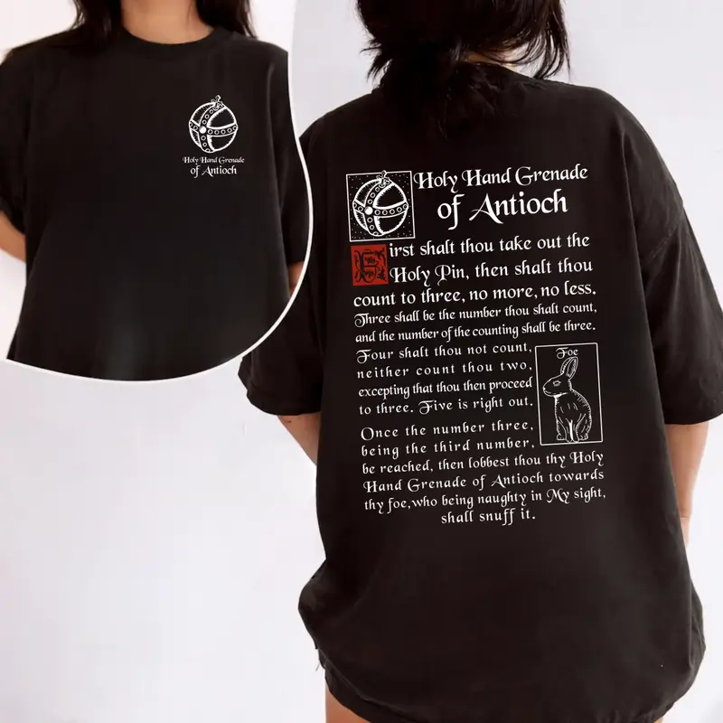[2 Sides] The Holy Hand Grenade of Antioch Shirt, Meme Tee, Funny 1975 Weirdcore Y2K Aesthetic Gift Unisex Sweatshirt Hoodie