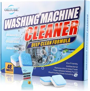 48 Pack Washing Machine Cleaner - Deep Cleaning Formula Tablets for Front and Top Loader Washer Machines