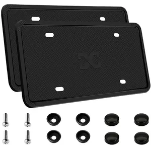 Silicone License Plate Frames, 13” x 6” Black Side-Opening License Bracket Holder with Easy Installation, US License Plate Frame For Nissan /Honda /Civic /CRV /Hrv /Kia /Sorento /Toyota /Corolla /4Runner /Camry /Hyundai /Mazda /Acura /Jeep /Ford