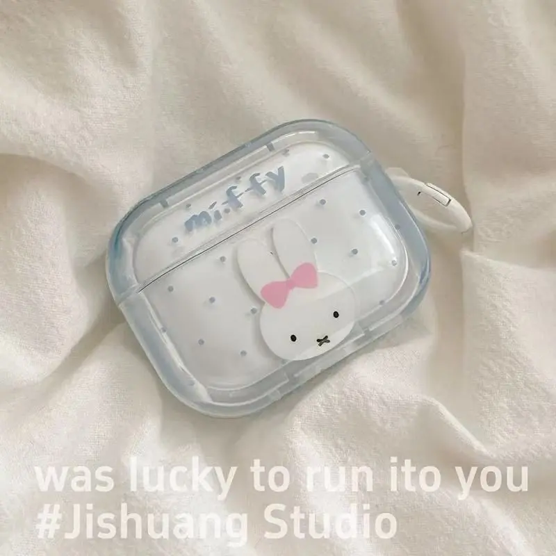 Cute Miffy Rabbit Tpu Case for AirPods 1/2/3/4 & Pro/pro2, Wireless Earphone Protector, Earphone Protective Cover, Headphone Accessories, Perfect Gift for Boyfriend/girlfriend