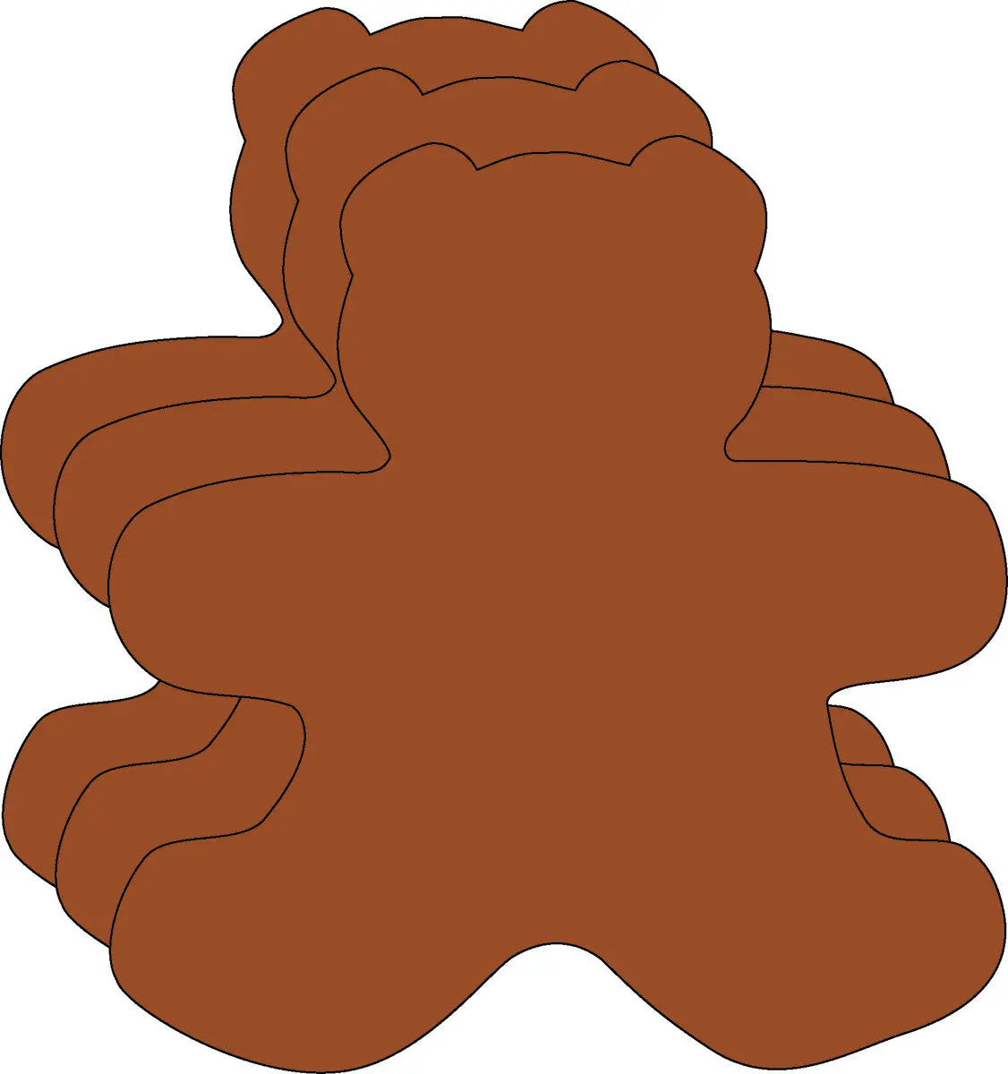SHAPES ETC. Large Single Color Creative Foam Cut-Outs - Teddy Bear