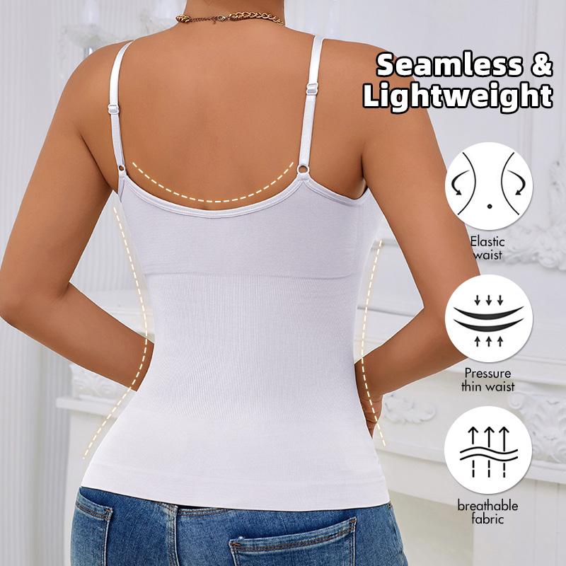 Solid Seamless Adjustable Strap Tank Tops for Women Tummy Control Shapewear Body Shaper Workout Multicolor Vest Camisole Cami Tops 7 Counts 7 Colour - Style
