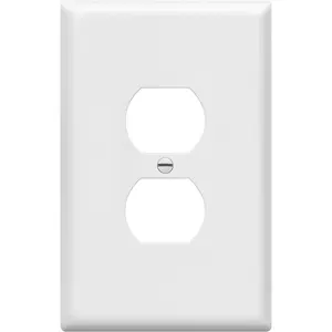 ENERLITES Duplex Receptacle Outlet Wall Plate, Jumbo Outlet Covers, Gloss Finish, Oversized 1-Gang 5.5" X 3.5", Polycarbonate Thermoplastic, 8821O-W, White Top Greener Inc