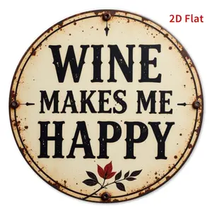 2D flat printing, 1 piece, round metal tin plate, Valentine's Day chocolate - eye-catching decoration suitable for farmhouse decoration, wall decoration, home decoration, street, store, garage, bar, farm, garden decoration