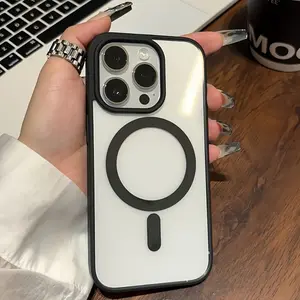 Luxury Clear Magnetic  Compatible with iPhone 16 15 Pro Max Plus 14 13 12 mini 11 X XR XS Beautiful Gift Durable shockproof Anti-Scratch PC Protective Case Design Offers Shockproof Supports Magnetic Wireless Charging