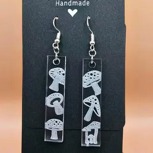 27) Clear Rectangle Mushroom Earrings!