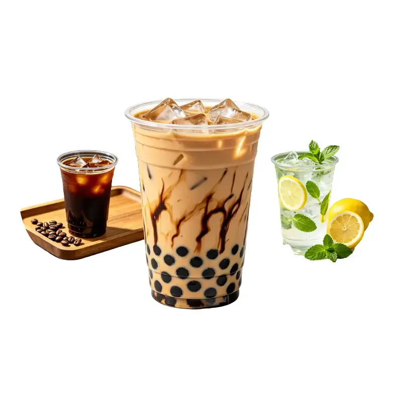 92mm caliber PET disposable beverage cup, takeaway container, suitable for bubble tea, latte, and cold drinks | Available in multiple sizes from 7oz to 12oz
