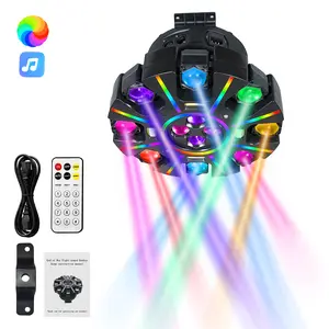 XDV 8-Eye RGBW Moving Head Light – Red & Green Laser, 38 RGB Strips, Strobe & DMX512 Sound-Active Ambiance Lighting for Home, Parties & Gatherings