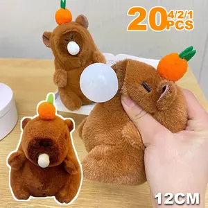Cute Capybara Doll Portable Plush Toy Bubble Blower Student Gift Book Bag Pendant Decorations Keychain Gift