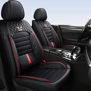 KOLZIIS Car Seat Cover, 5Full Seat Cover, 5 Pack Universal Seat Covers for Cars, Breathable Nappa Leather Seat Cover, Waterproof Car Seat Protectors, Automotive Seat Covers Fit for Most Cars Black