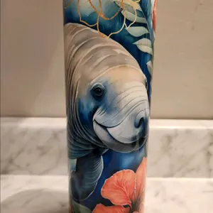 Manatee 20oz Skinny Tumbler with Slide Lid and Plastic Straw