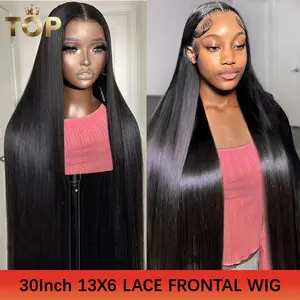 Nervoss Hair 30in 13x6 Lace Front Wigs Human Hair 180 Density Straight HD Lace Front Wigs Human Hair Straight  Wigs Human Hair Pre Plucked 13x6 HD Frontal Human Hair Lace Front Wigs for Women