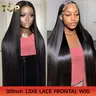 Nervoss Hair 30in 13x6 Lace Front Wigs Human Hair 180 Density Straight HD Lace Front Wigs Human Hair Straight Wigs Human Hair Pre Plucked 13x6 HD Frontal Human Hair Lace Front Wigs for Women