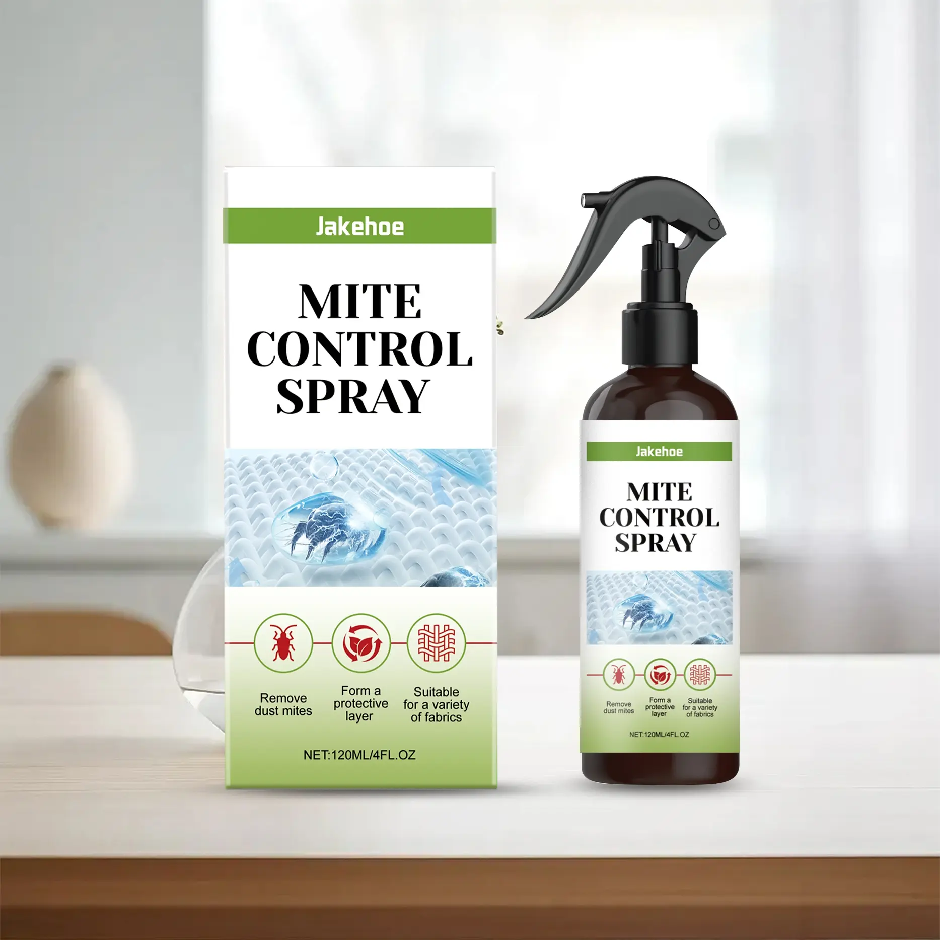 Natural Anti Dust Mite Spray - With Tea Tree Oil, Kills Allergens & Bacteria, Safe for Kids & Pets, Eliminates Dust Mites, Bed Bugs & Odors, No Stains or Residue, Indoor Bug Killer, Indoor Pest Control