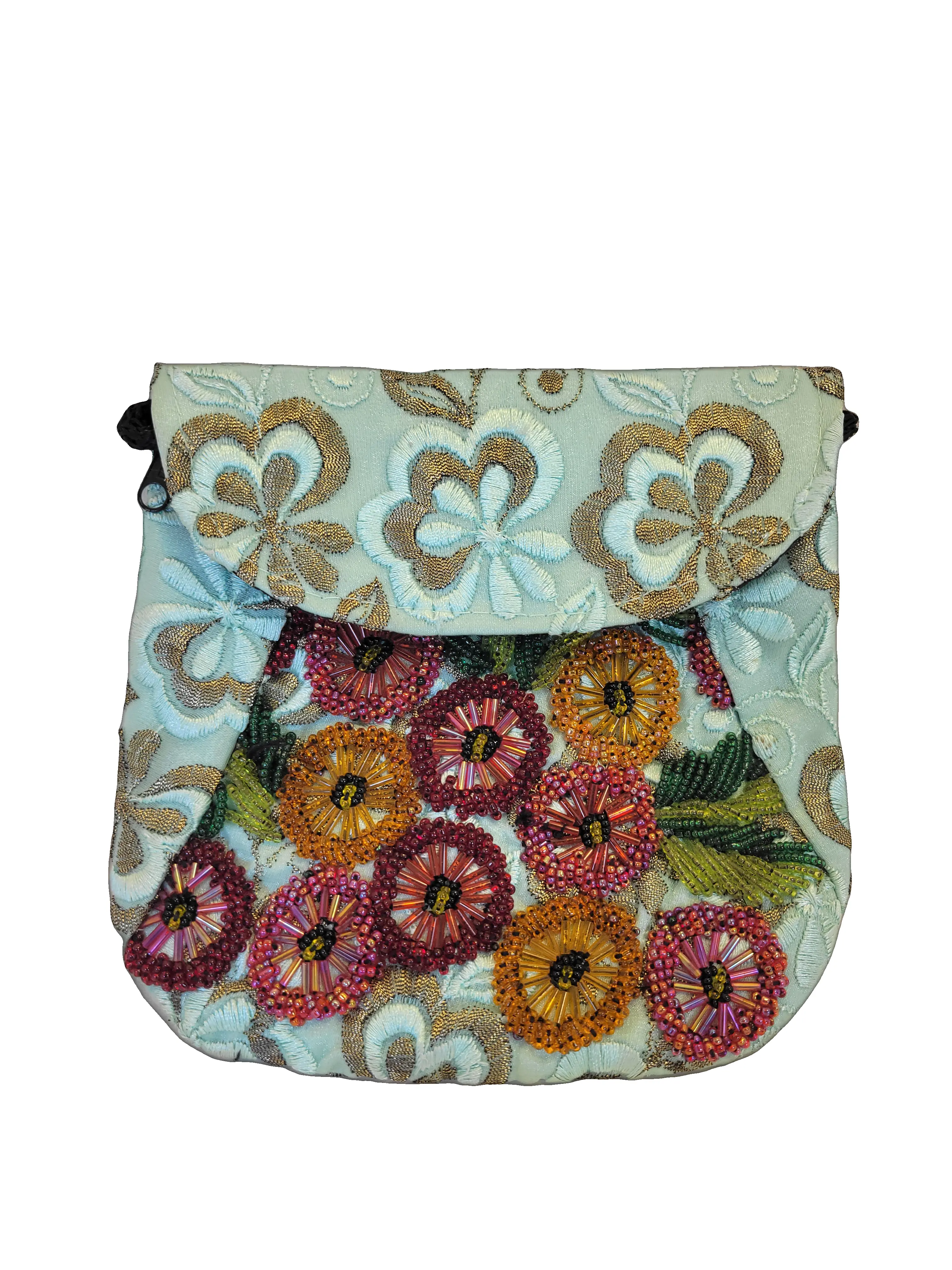 Huipil Crossbody with Beaded Embroidery