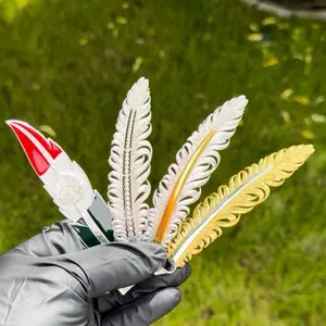 Metallic Feather for Hat 4 3/4 Inches Long Elegant Accessory for Stylish Outfits