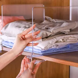 Transparent Acrylic Closet Dividers, Multi-Purpose Bookshelf Separators, Standing Layered Storage Rack, Plug-In Shelving Panels