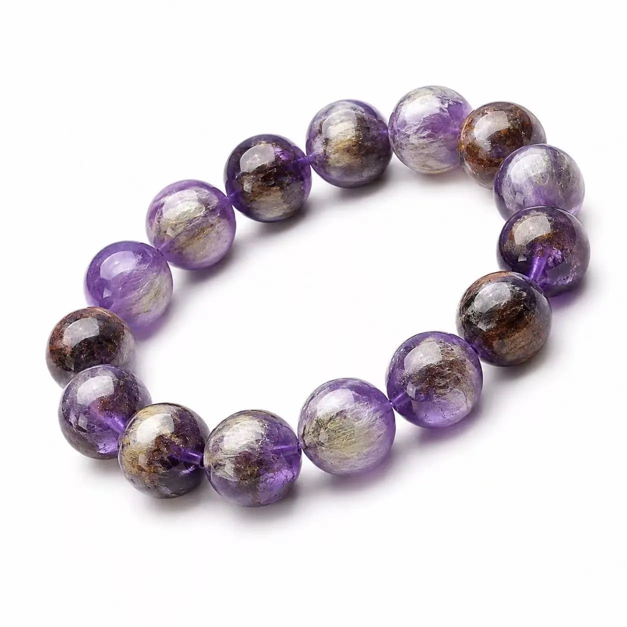 Top-Tier 9 Purple Fire Full-Deposit Purple Phantom Quartz Natural Crystal Bracelet, Jewelry Accessory gemstone