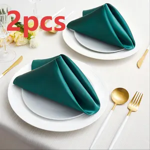 2PCS Reusable Cloth Napkins – Soft Table Napkins for Dining, Party & Home Use (Red/Green)