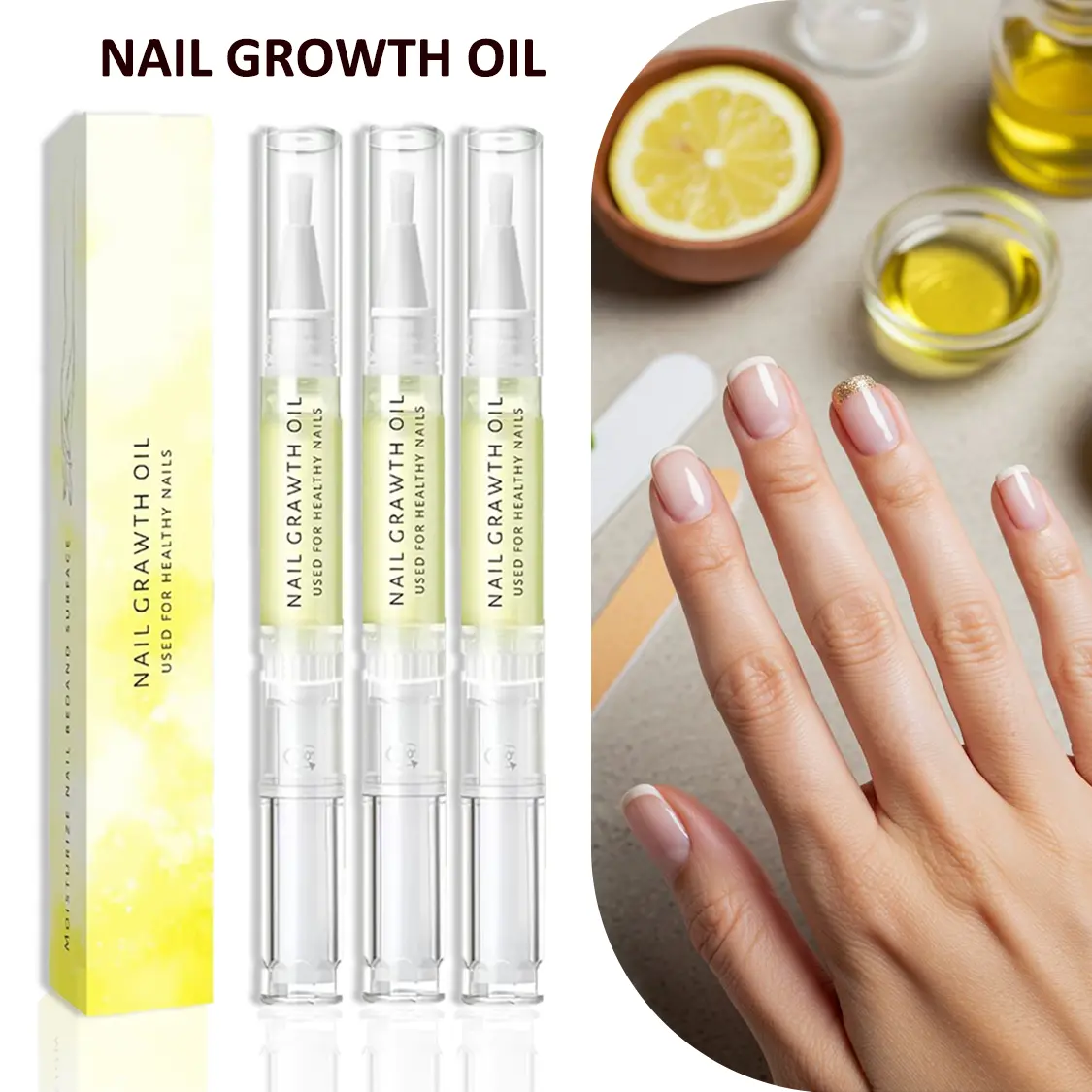 Triple Set Nail Growth Oil Pen 3 PCS Advanced Nail & Cuticle Nourishing Serum Strengthens Hydrates Restores Natural Shine Lightweight Essential Oil Formula for Faster Healthier Nail Growth Daily Gift nailgrowthoil
