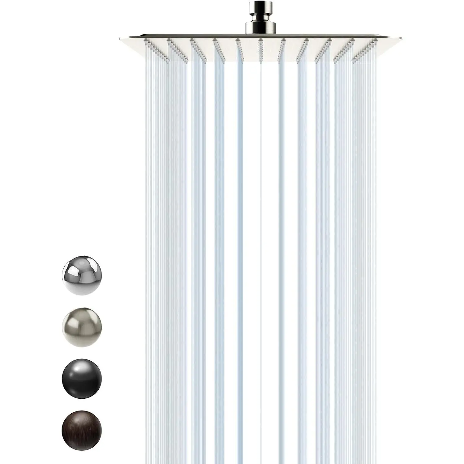 10 Inch Rain Shower  Brushed Nickel 304 Stainless Steel High  Rainfall Showerhead Ultra Thin Water Saving