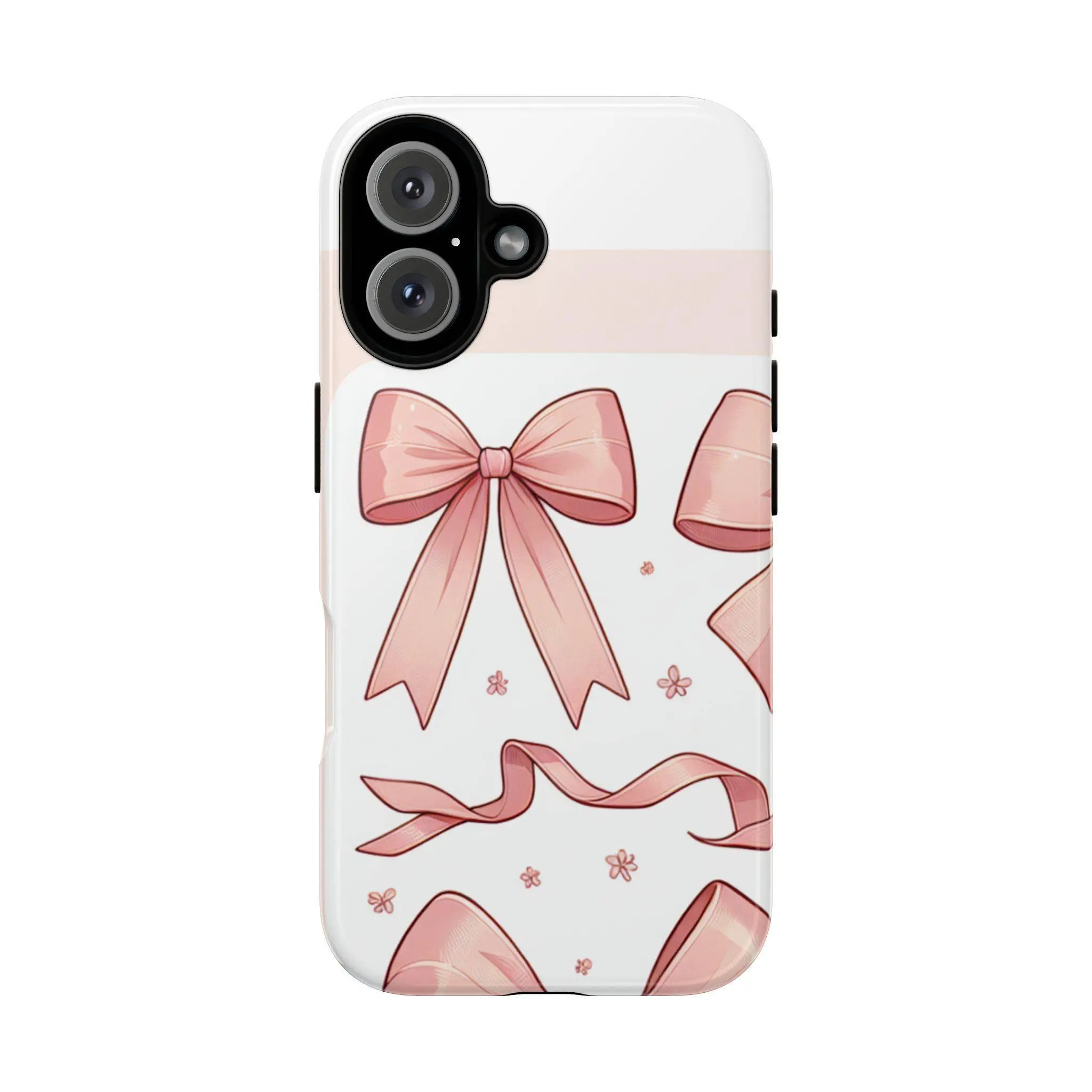 Stylish Phone Case with Pink Bows, Cute Gift for Her, Trendy Phone Accessory, Birthday, Holiday, Decorative Cover