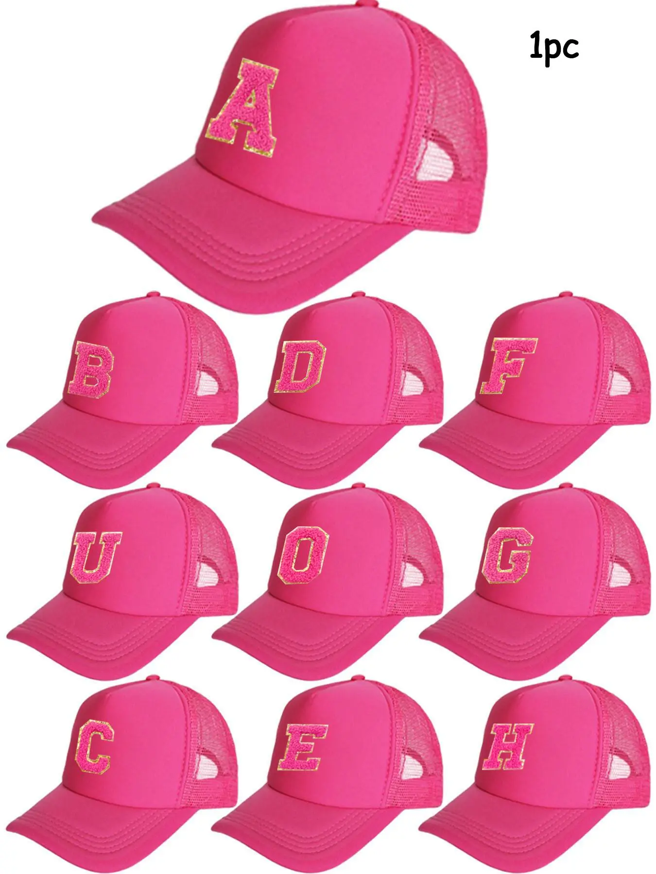 Chenille Letter Patch Mesh Trucker Hat, Preppy Style Women's Sun Cap, Breathable Baseball Cap for Summer Outdoor Beach, Premium Quality Fitted Cap