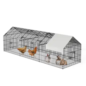 Heavy Duty Metal Chicken Coop Outdoor Enclosure – Walk-In Secure Poultry Pen with Large 86" x 40" Frame, Waterproof & Sunproof Cover, Locking Door, For Chickens, Ducks, Rabbits, Chinchillas – Easy Assembly