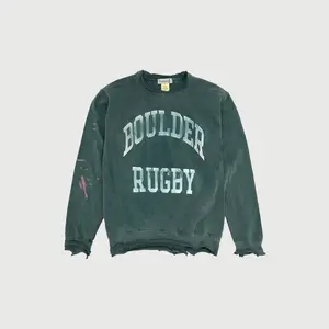 Firstport Weathered Series Boulder Rugby Crewneck - Blue Spruce
