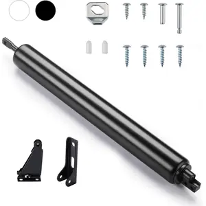 Screen and Storm Door Closer Kit, Closer for Heavy Storm Doors | Screen and Storm Door Push Button Latch Set | Storm Door Protector Chain and Spring (Black-Only Closer)