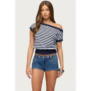 Philly Striped Off Shoulder Top
