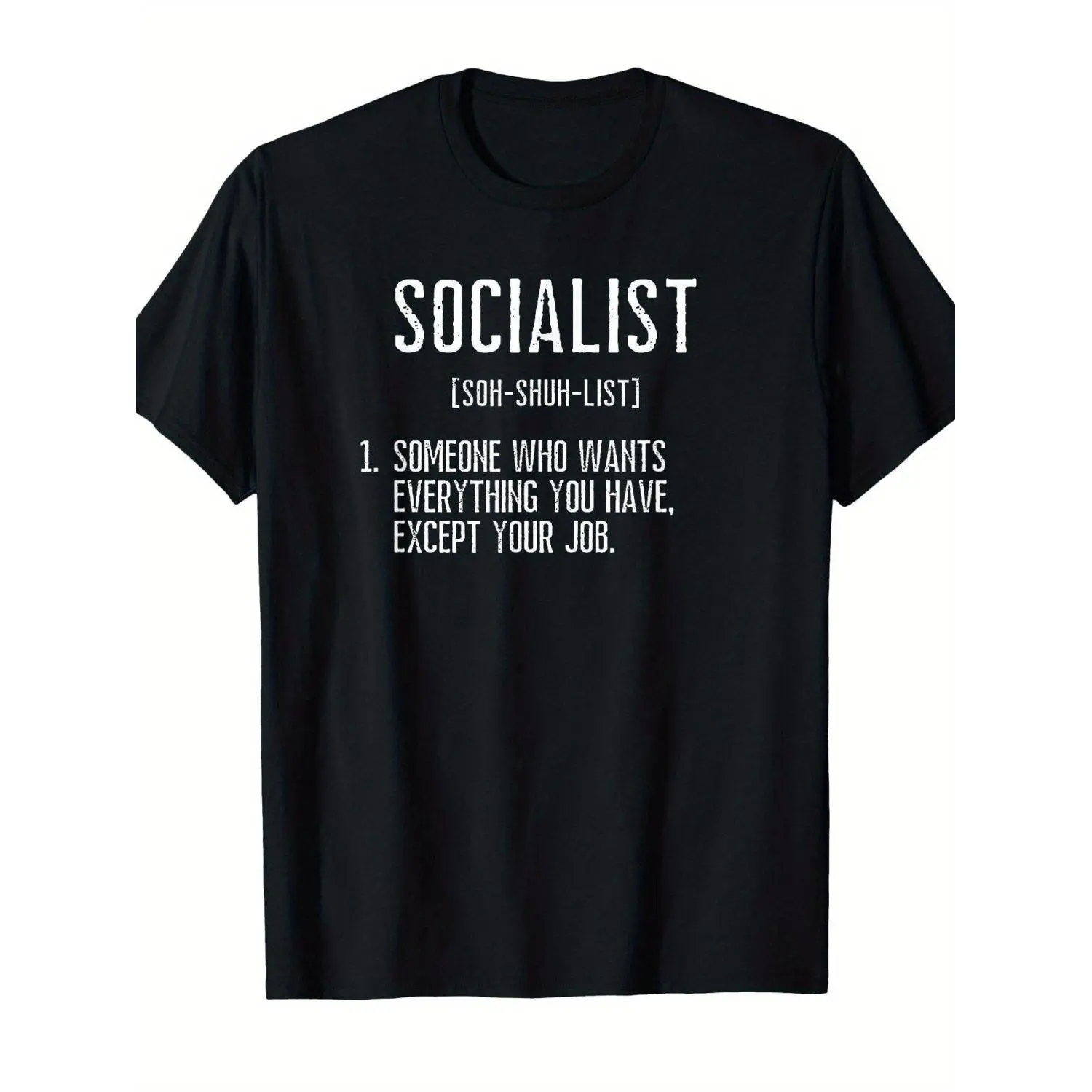 T Shirt Funny Socialist Definition TShirt AntiSocialist Theme Short Sleeve Round Neck Casual Style Humorous Liberal Clothing Suitable for Parties And Casual Attire Economists Politicians And Alike