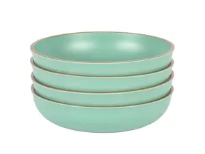 Gibson Home Rockabye 4 Poece 8.5 Inch Melamine Dinner Bowl Set In Green