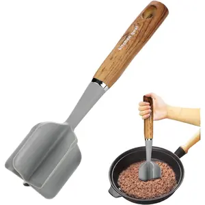 Handle Meat Chopper, Heat Resistant Meat Masher For Hamburger Meat, Ground Beef Smasher, Nylon Hamburger Chopper Utensil, Ground Non Stick Mix Chopper, Potato Masher Tool