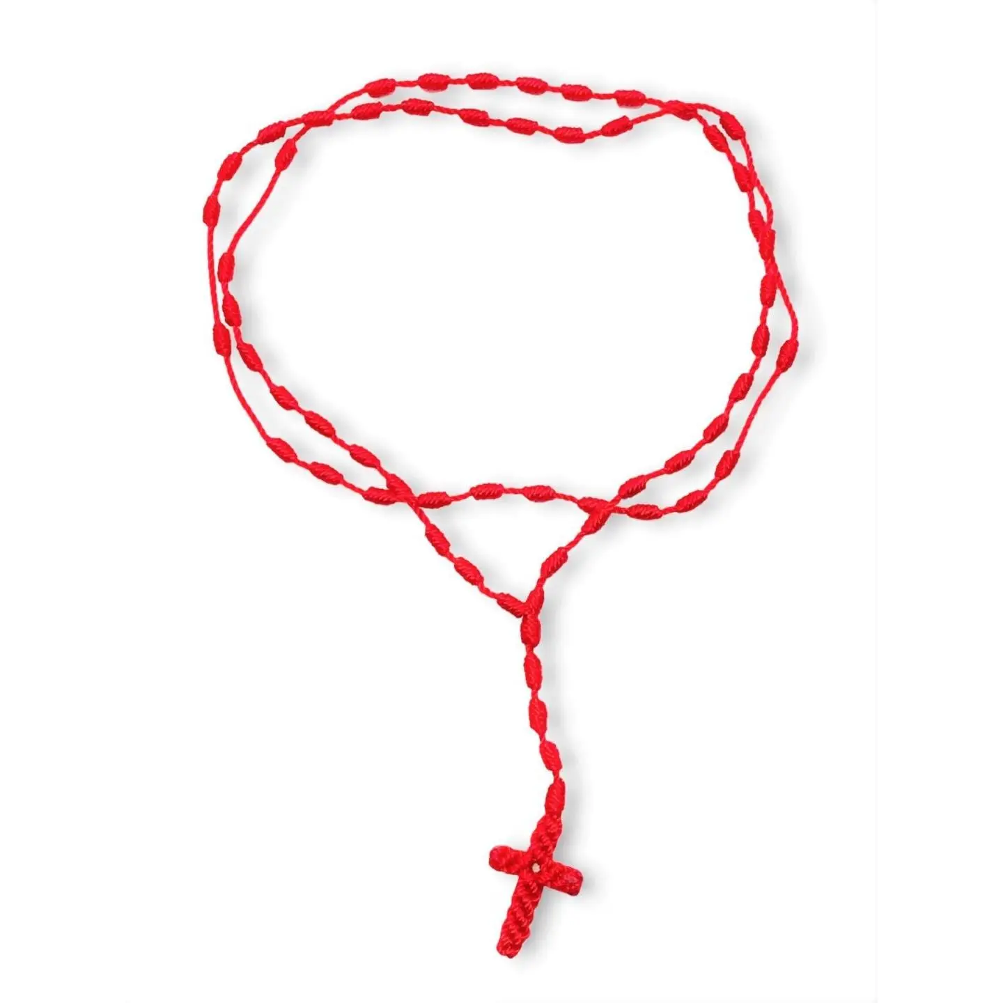 Red Rosary Cross