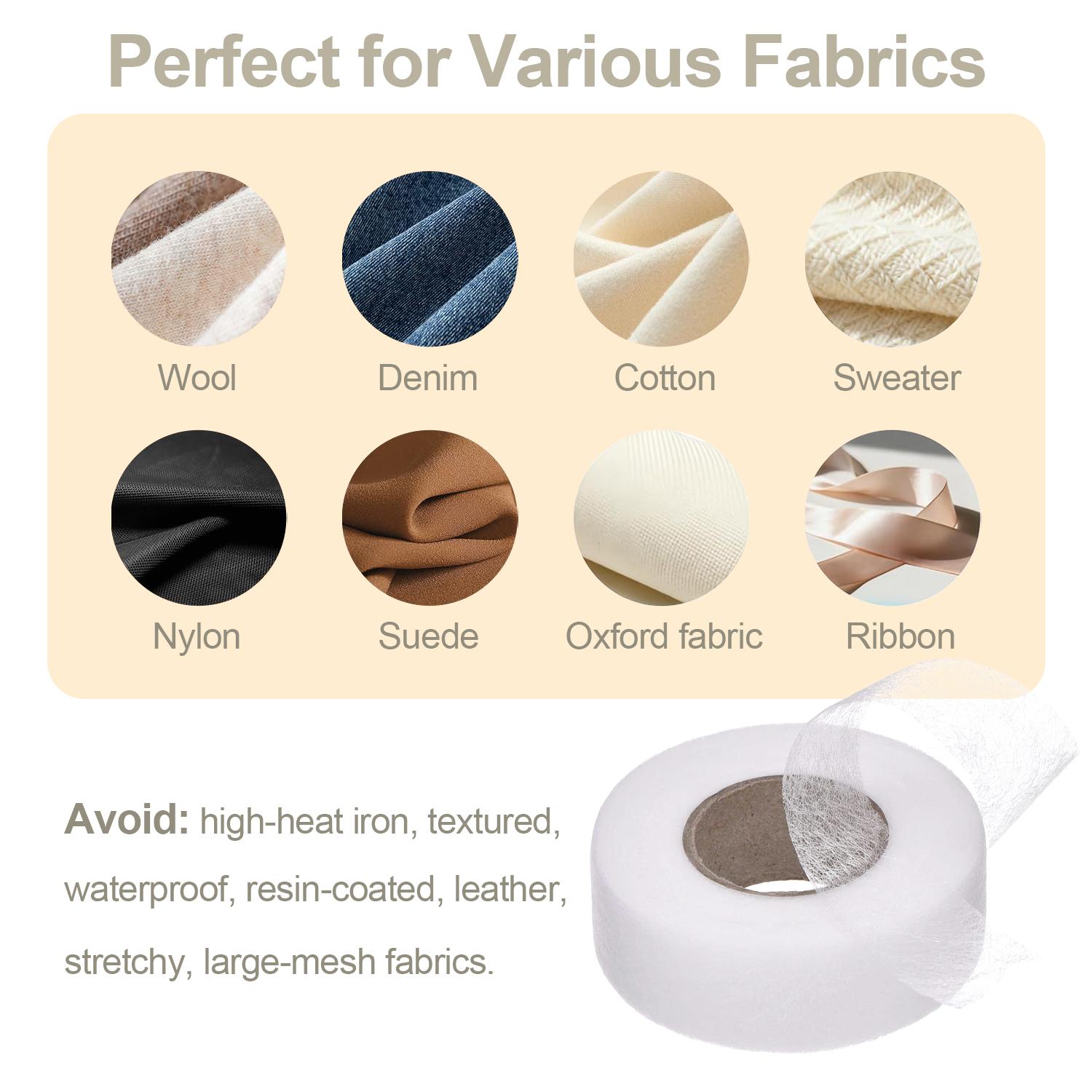 Double-Sided Iron-On Hemming Fabric Tape, DIY Clothes Alteration Tape, Strong Adhesive Heat Bonding Tape for Clothing Alterations Pants Jeans Skirts