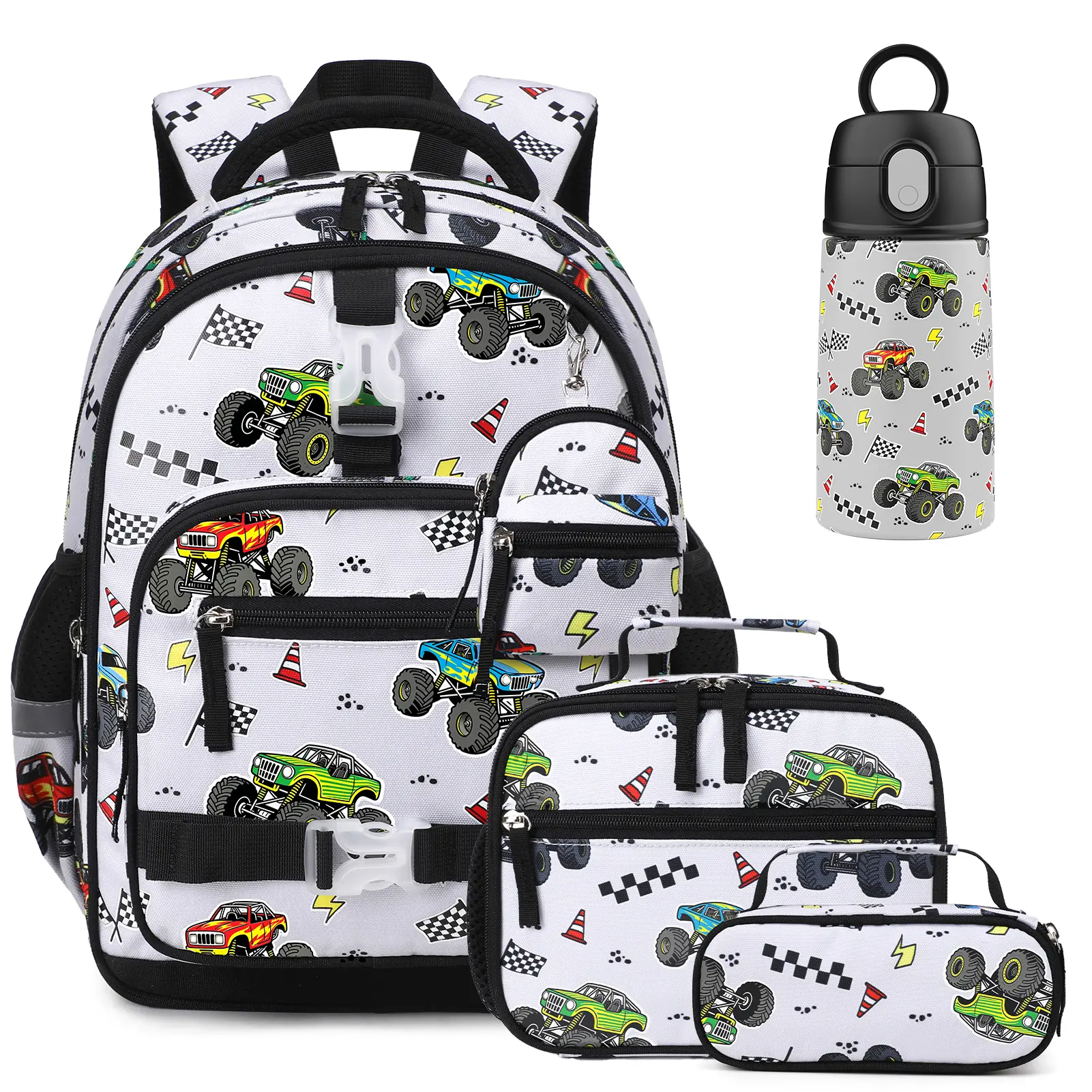 SIMILOVE Butterfly 5-Piece Luminous 15in Backpack Set for Toddler Girls - Backpacks for School, Backtoschoolshopping, Stainless Steel 13oz Insulated Water Bottle & 3 Components, Home Gift