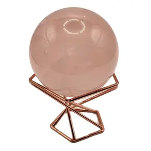 Rose Quartz Crystal Sphere in Two Sizes Small and Medium + Rose Quartz Carved Butterfly Bowl, Very Pink and Brightly Colored