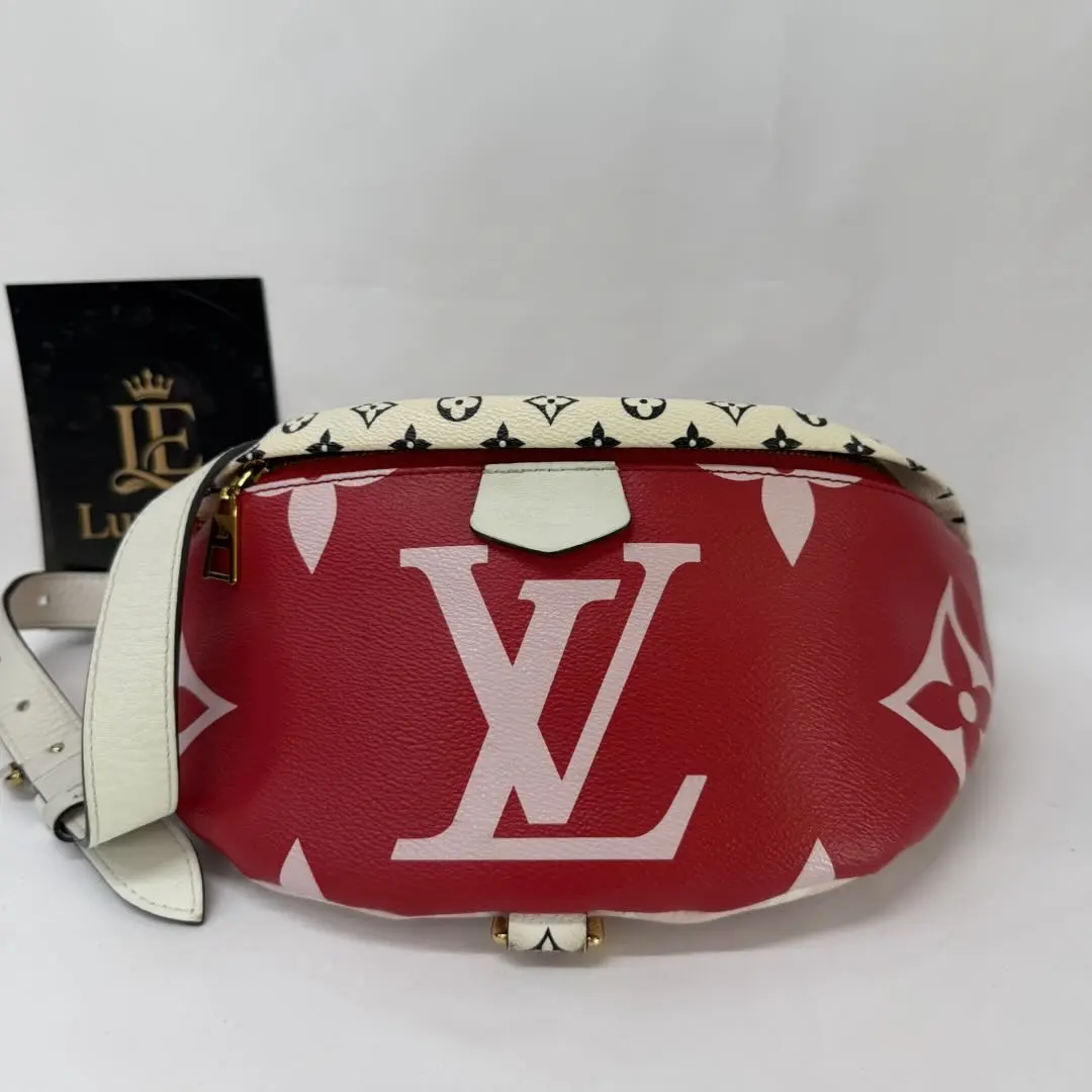 Pre-owned Louis Vuitton Bumbag in Giant Monogram Red and Pink Colorway (Limited Edition, 2019 Production Code)